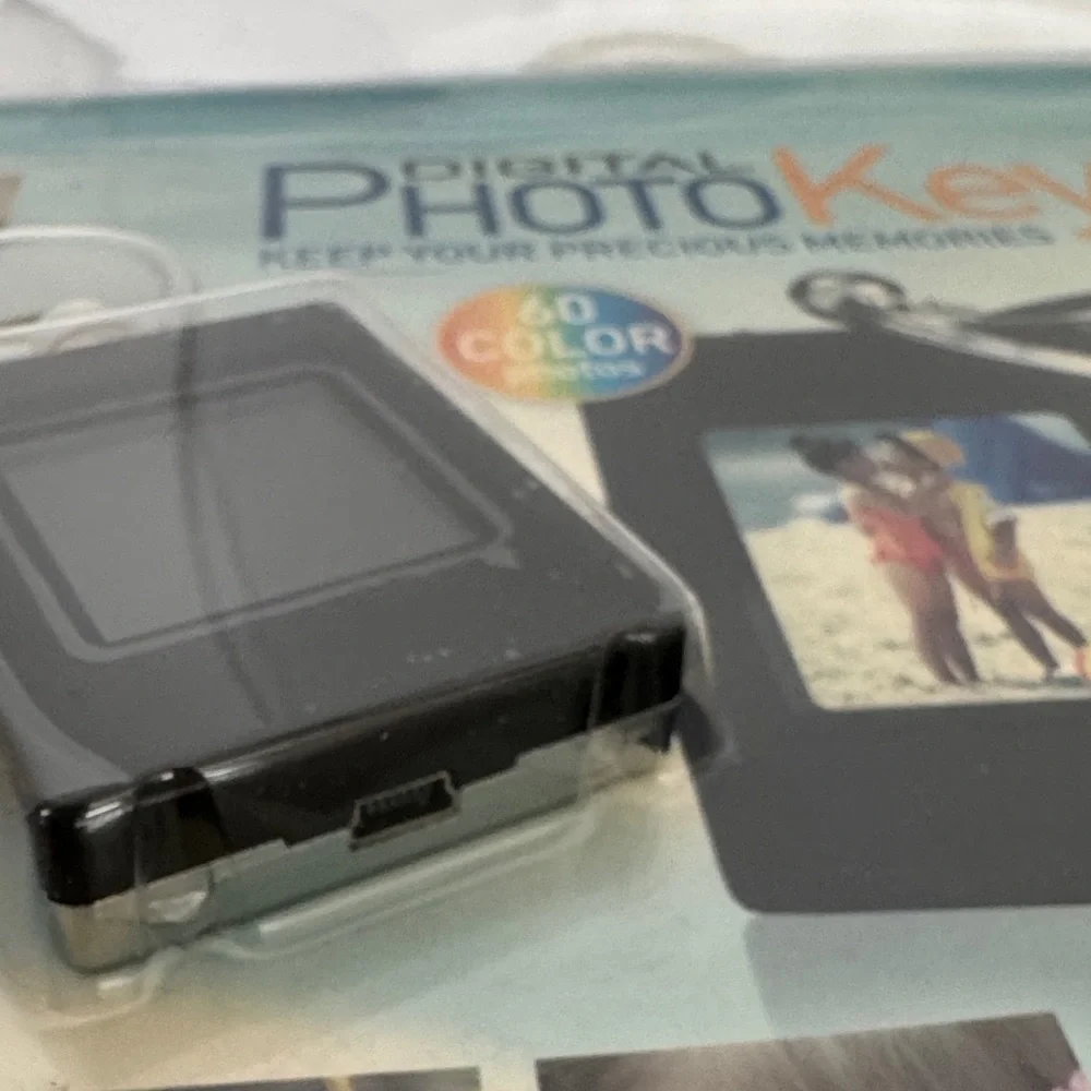 Black Digital Photo Keychain. New.